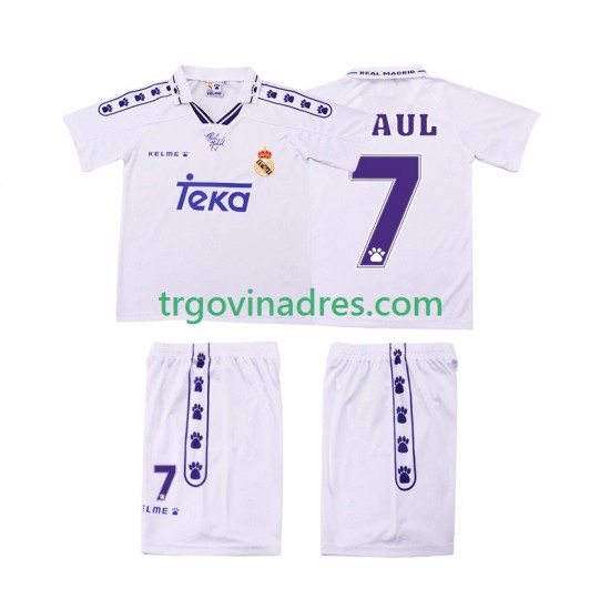 Dječji Domaći Dres Real Madrid RAUL 7 Retro 1996 1994 s Kratkih Rukava Dječji Domaći Dres Real Madrid RAUL 7 Retro 1996 1994 s Kratkih Rukava