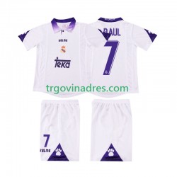 Dječji Domaći Dres Real Madrid RAUL 7 Retro 1997 1998 s Kratkih Rukava Dječji Domaći Dres Real Madrid RAUL 7 Retro 1997 1998 s Kratkih Rukava