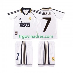 Dječji Domaći Dres Real Madrid RAUL 7 Retro 2000 1998 s Kratkih Rukava Dječji Domaći Dres Real Madrid RAUL 7 Retro 2000 1998 s Kratkih Rukava