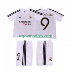 Dječji Domaći Dres Real Madrid RONALDO 9 Retro 5 2004 2002 s Kratkih Rukava Dječji Domaći Dres Real Madrid RONALDO 9 Retro 5 2004 2002 s Kratkih Rukava