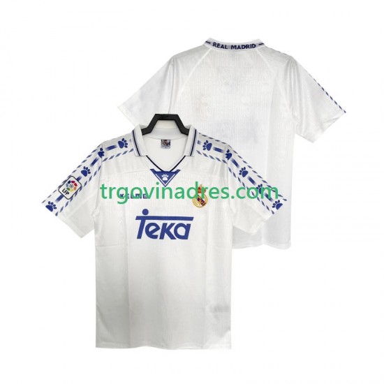 Muški Domaći Dres Real Madrid Retro 1996 1997 s Kratkih Rukava Muški Domaći Dres Real Madrid Retro 1996 1997 s Kratkih Rukava