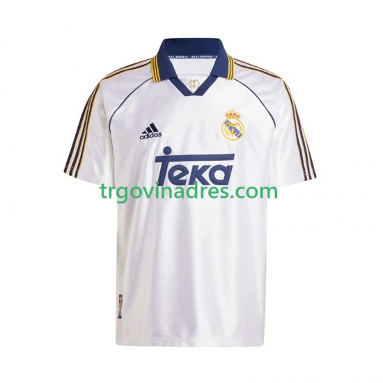 Muški Domaći Dres Real Madrid Retro -2000 1999 s Kratkih Rukava Muški Domaći Dres Real Madrid Retro -2000 1999 s Kratkih Rukava