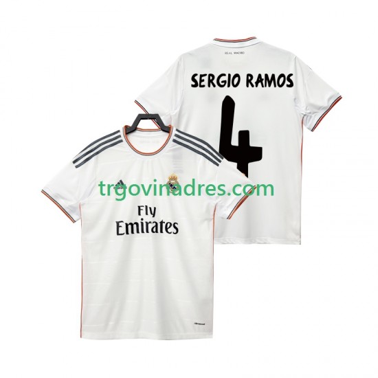 Muški Domaći Dres Real Madrid SERGIO RAMOS 4 Retro 2013 2014 s Kratkih Rukava Muški Domaći Dres Real Madrid SERGIO RAMOS 4 Retro 2013 2014 s Kratkih Rukava
