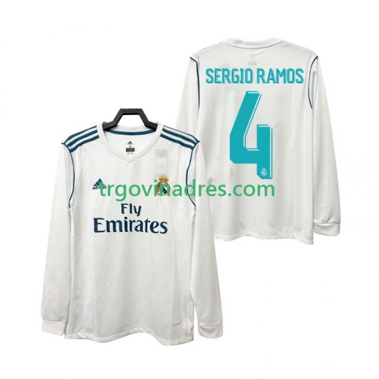 Muški Domaći Dres Real Madrid SERGIO RAMOS 4 Retro 2017 2018 s Dugim Rukavima Muški Domaći Dres Real Madrid SERGIO RAMOS 4 Retro 2017 2018 s Dugim Rukavima