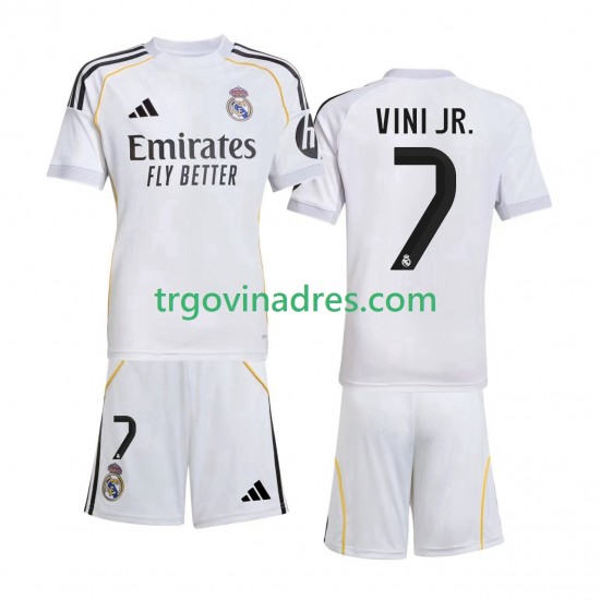 Dječji Domaći Dres Real Madrid Vinicius Junior 7 2025-2026 s Kratkih Rukava