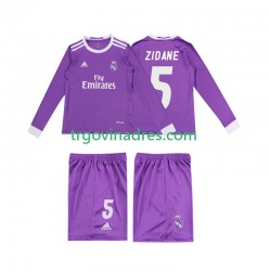 Dječji Gostujući Dres Real Madrid ZIDANE 5 Retro 2016 s Dugim Rukavima