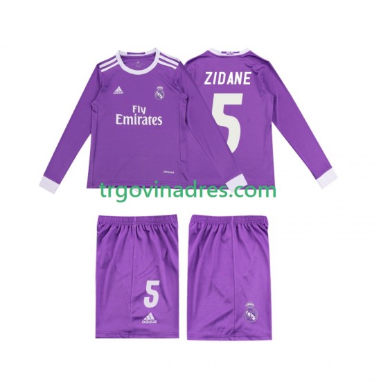 Dječji Gostujući Dres Real Madrid ZIDANE 5 Retro 2016 s Dugim Rukavima Dječji Gostujući Dres Real Madrid ZIDANE 5 Retro 2016 s Dugim Rukavima