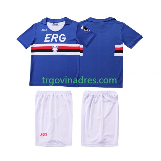 Dječji Domaći Dres Sampdoria Retro 1990 1991 s Kratkih Rukava Dječji Domaći Dres Sampdoria Retro 1990 1991 s Kratkih Rukava
