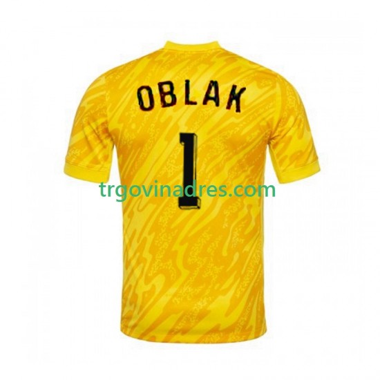 Muški Domaći Golmanski Dres Slovenija Jan Oblak 1 Euro 2024 s Kratkih Rukava