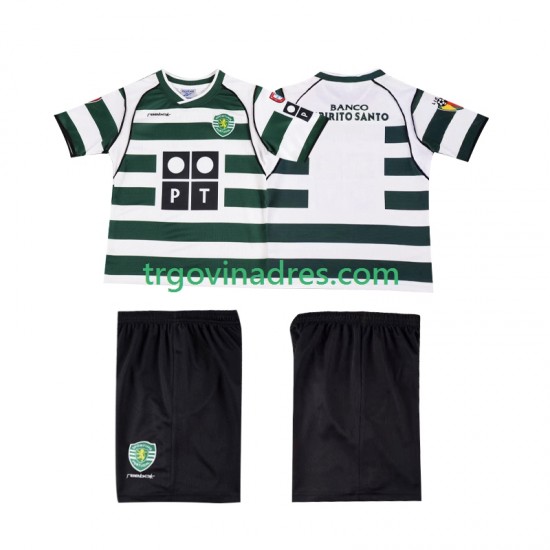 Dječji Domaći Dres Sporting CP Retro 2001 2003 s Kratkih Rukava Dječji Domaći Dres Sporting CP Retro 2001 2003 s Kratkih Rukava