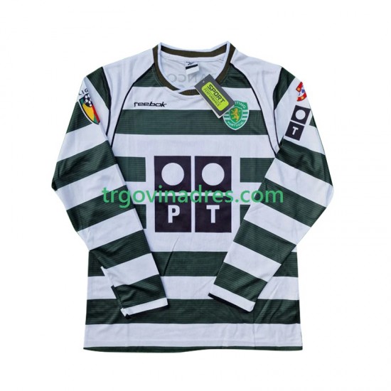 Muški Domaći Dres Sporting CP Retro 2001 2003 s Dugim Rukavima Muški Domaći Dres Sporting CP Retro 2001 2003 s Dugim Rukavima