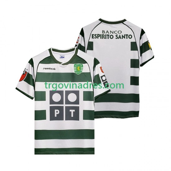 Muški Domaći Dres Sporting CP Retro 2001 2003 s Kratkih Rukava Muški Domaći Dres Sporting CP Retro 2001 2003 s Kratkih Rukava