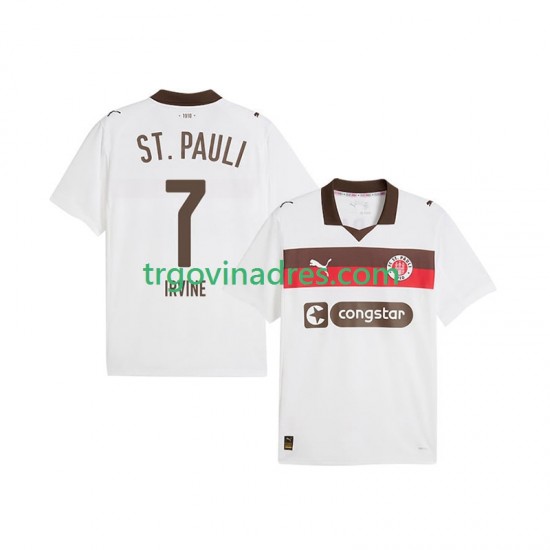 Muški Gostujući Dres St. Pauli Jackson Irvine 7 2025-2026 s Kratkih Rukava Muški Gostujući Dres St. Pauli Jackson Irvine 7 2025-2026 s Kratkih Rukava