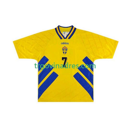 Muški Domaći Dres Švedska Henrik Larsson 7 Retro 1994 s Kratkih Rukava