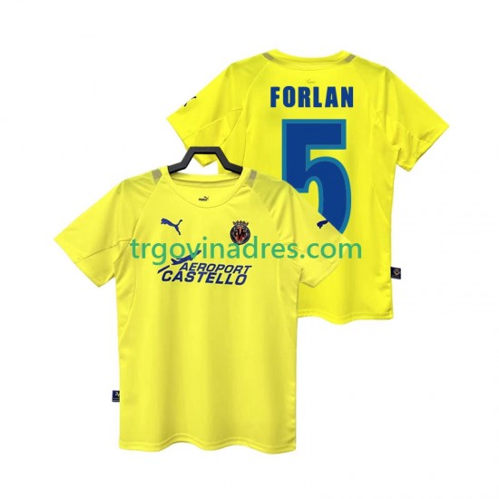 Muški Domaći Dres Villarreal CF FORLAN 5 Retro 2005 2006 s Kratkih Rukava Muški Domaći Dres Villarreal CF FORLAN 5 Retro 2005 2006 s Kratkih Rukava