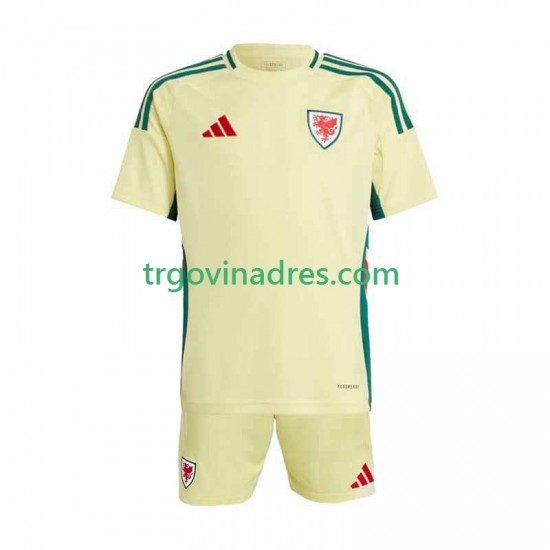 Dječji Gostujući Dres Wales 2024 s Kratkih Rukava Dječji Gostujući Dres Wales 2024 s Kratkih Rukava