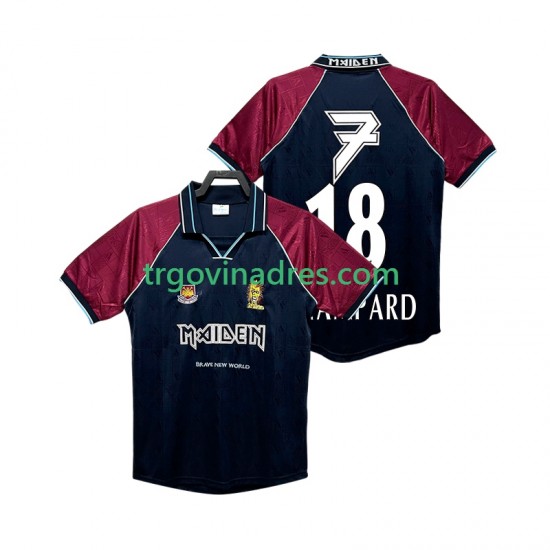 Muški Domaći Dres West Ham United LAMPARD 18 Retro Iron Maiden 1999 s Kratkih Rukava Muški Domaći Dres West Ham United LAMPARD 18 Retro Iron Maiden 1999 s Kratkih Rukava