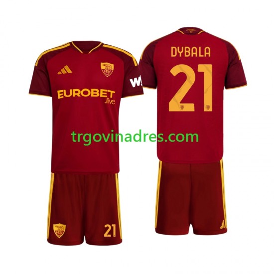 Dječji Domaći Dres Roma Paulo Dybala 21 2026-2027 s Kratkih Rukava