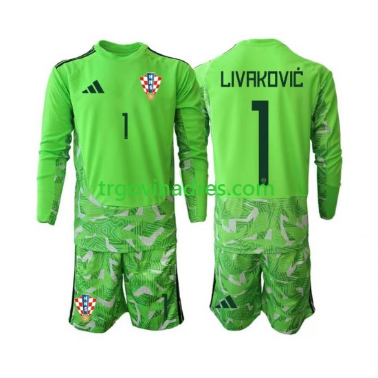 Dječji Domaći Golmanski Dres Hrvatska Dominik Livakovic 25 2026-2027 s Dugim Rukavima