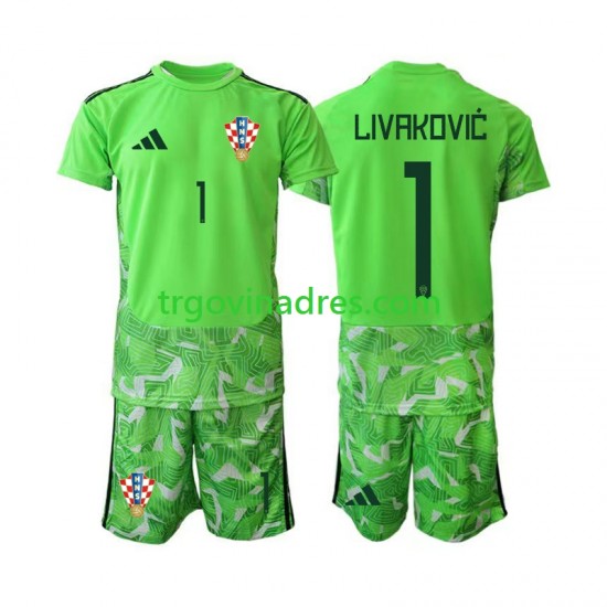Dječji Domaći Golmanski Dres Hrvatska Dominik Livakovic 25 2026-2027 s Kratkih Rukava