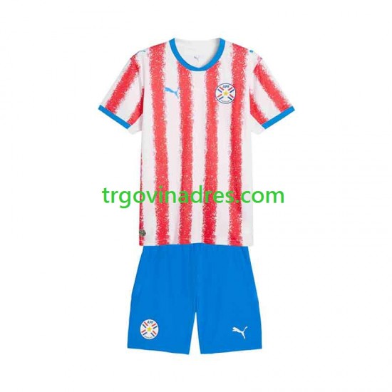 Dječji Domaći Dres Paraguay 2026 s Kratkih Rukava