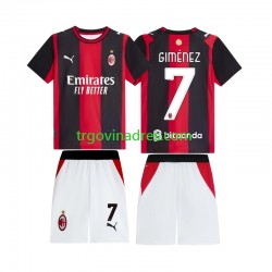 Dječji Domaći Dres AC Milan Gimenez 7 2026-2027 s Kratkih Rukava