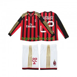 Dječji Domaći Dres AC Milan Kaka 22 Retro 2013 2014 s Dugim Rukavima