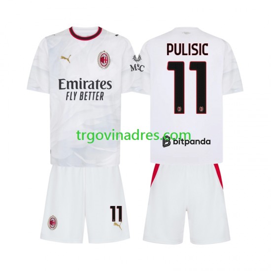 Dječji Gostujući Dres AC Milan Pulisic 11 2026-2027 s Kratkih Rukava