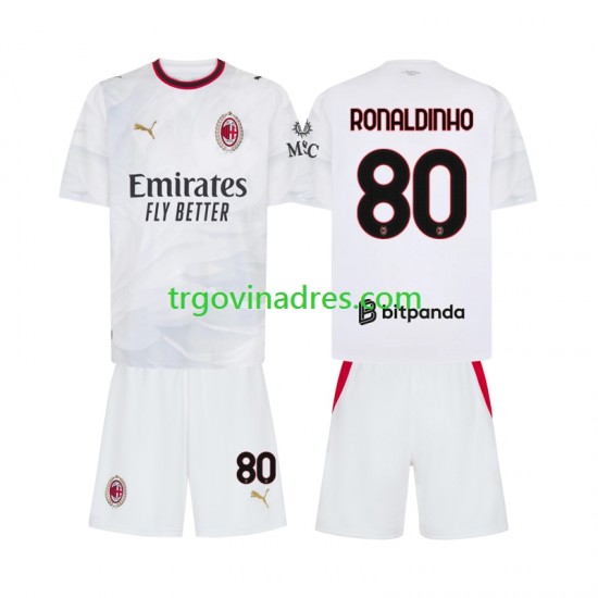Dječji Gostujući Dres AC Milan Ronaldinho 80 2026-2027 s Kratkih Rukava