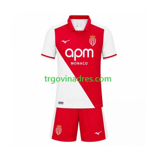 Dječji Domaći Dres AS Monaco 2026-2027 s Kratkih Rukava