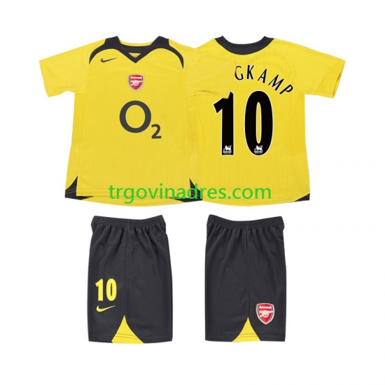 Dječji Gostujući Dres Arsenal BERGKAMP 10 Retro 2005 2006 s Kratkih Rukava