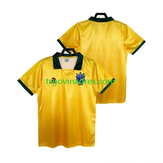 Muški Domaći Dres Brazil Retro 1988 s Kratkih Rukava
