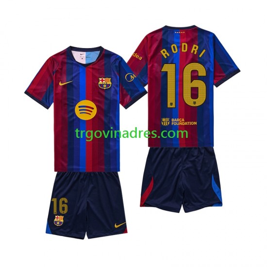 Dječji Domaći Dres FC Barcelona Rodri 16 2026-2027 s Kratkih Rukava