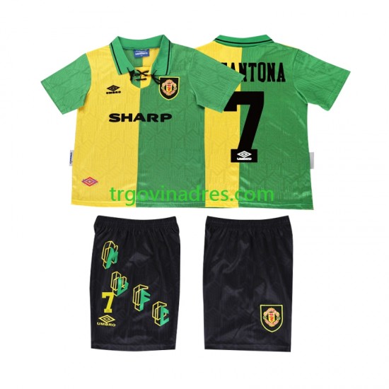 Dječji Treći Dres Manchester United CANTONA 7 Retro 1992 1994 s Kratkih Rukava