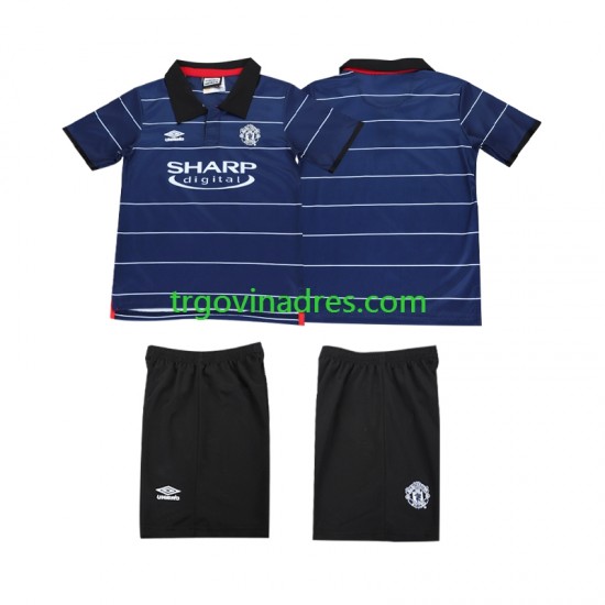 Dječji Gostujući Dres Manchester United Retro 2000 1999 s Kratkih Rukava