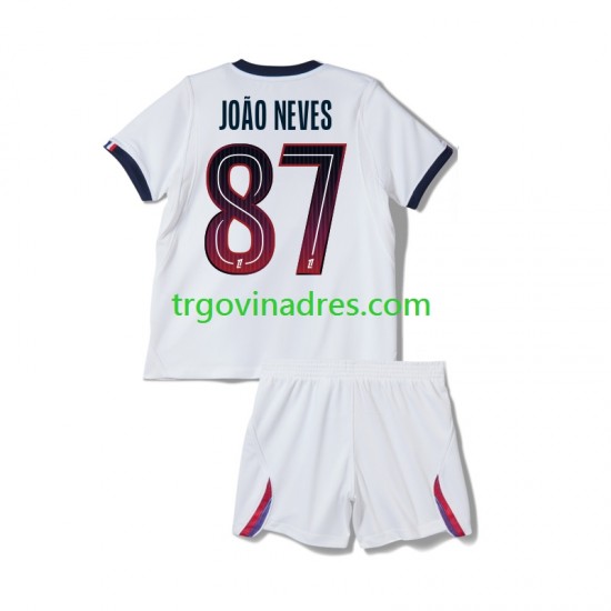 Dječji Gostujući Dres Paris Saint-Germain Joao Neves 87 2026-2027 s Kratkih Rukava