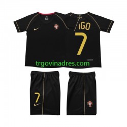 Dječji Gostujući Dres Portugal FIGO 7 Retro 2006 s Kratkih Rukava