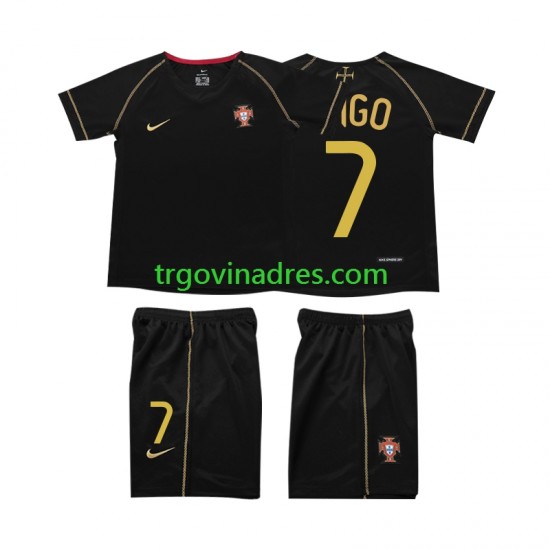 Dječji Gostujući Dres Portugal FIGO 7 Retro 2006 s Kratkih Rukava