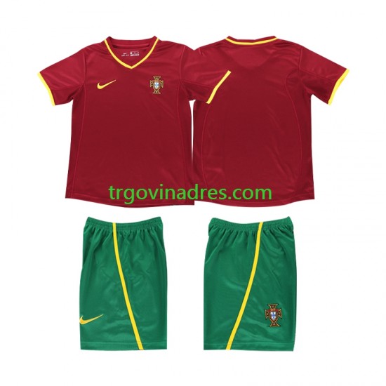 Dječji Domaći Dres Portugal Retro 2002 s Kratkih Rukava