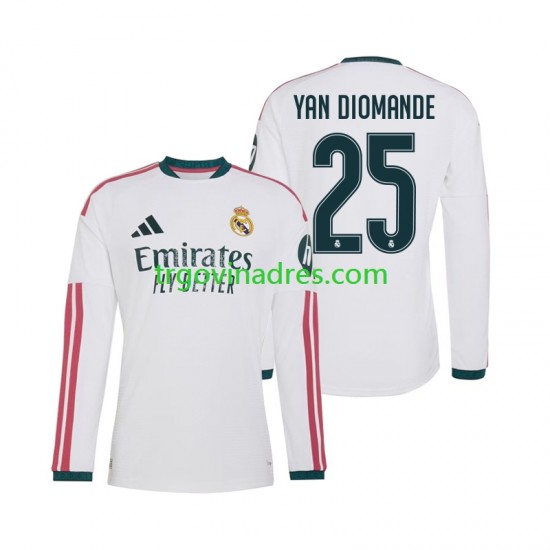 Muški Domaći Dres Real Madrid Yan Diomande 25 2026-2027 s Dugim Rukavima