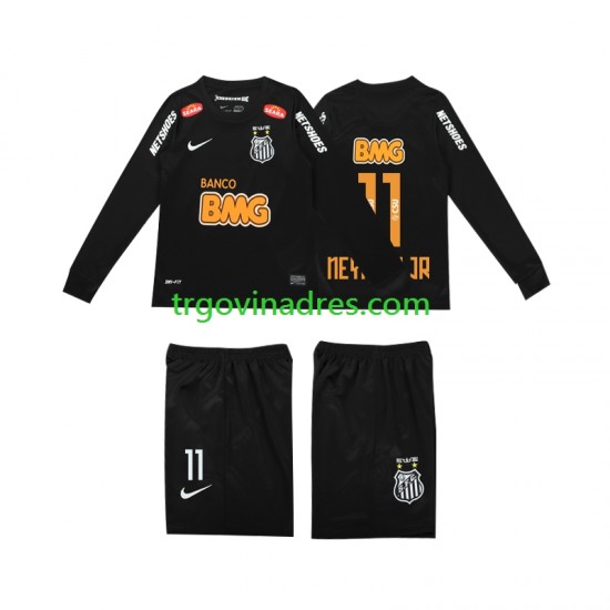 Dječji Gostujući Dres Santos NEYMAR JR 11 Retro Classic 2012 2013 s Dugim Rukavima