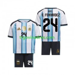 Dječji Domaći Dres Argentina Enzo Fernandez 24 World Cup 2026 s Kratkih Rukava