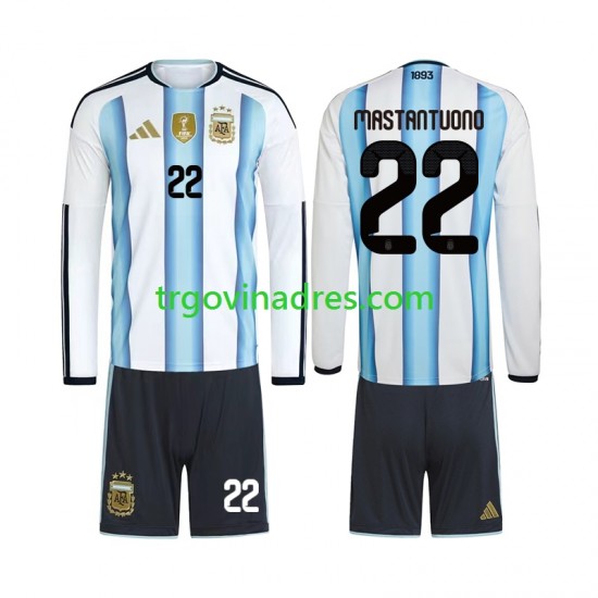 Dječji Domaći Dres Argentina Franco Mastantuono 22 World Cup 2026 s Dugim Rukavima