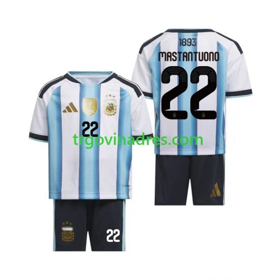 Dječji Domaći Dres Argentina Franco Mastantuono 22 World Cup 2026 s Kratkih Rukava