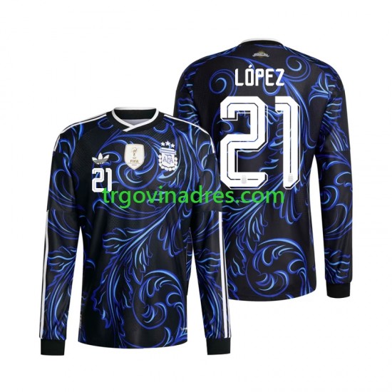 Muški Gostujući Dres Argentina Jose Manuel Lopez 21 World Cup 2026 s Dugim Rukavima