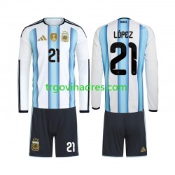 Dječji Domaći Dres Argentina Jose Manuel Lopez 21 World Cup 2026 s Dugim Rukavima