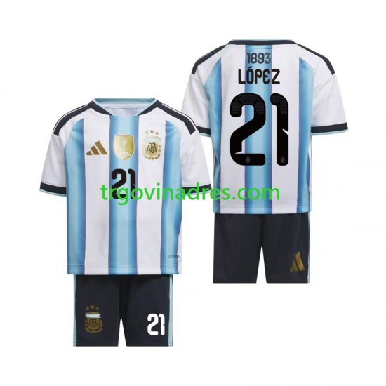 Dječji Domaći Dres Argentina Jose Manuel Lopez 21 World Cup 2026 s Kratkih Rukava
