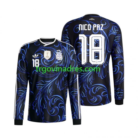 Muški Gostujući Dres Argentina Nico Paz 18 World Cup 2026 s Dugim Rukavima