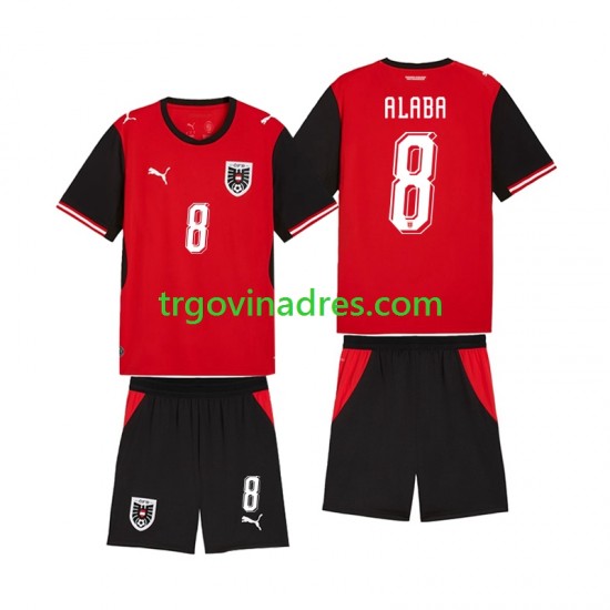 Dječji Domaći Dres Austrija David Alaba 8 World Cup 2026 s Kratkih Rukava