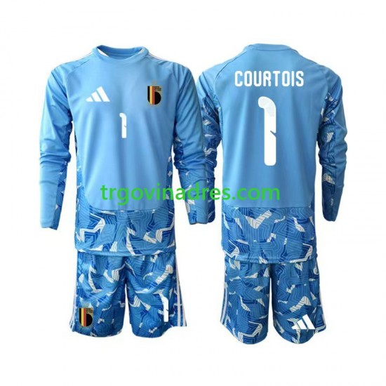 Dječji Domaći Golmanski Dres Belgija Thibaut Courtois 1 World Cup 2026 s Dugim Rukavima